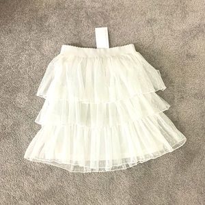 BURU size Medium white polka dot tiered mini skirt